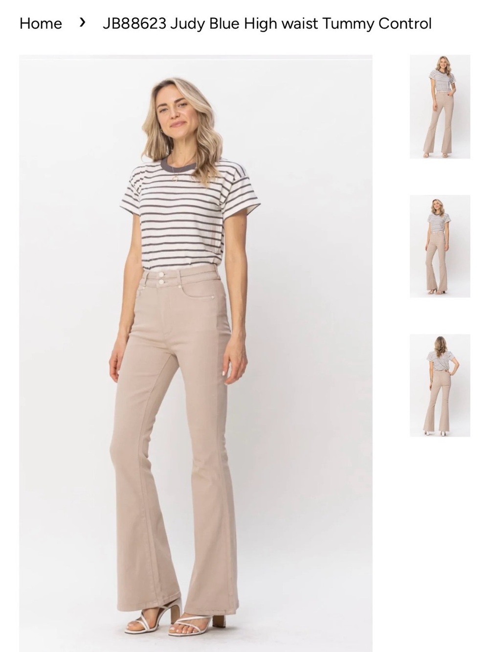 Judy Blue High Waist Tummy Control Flare Jeans - Beige size 9/29